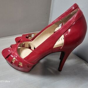 Guess Brand- Elegant Red Peep-Toe Heels
